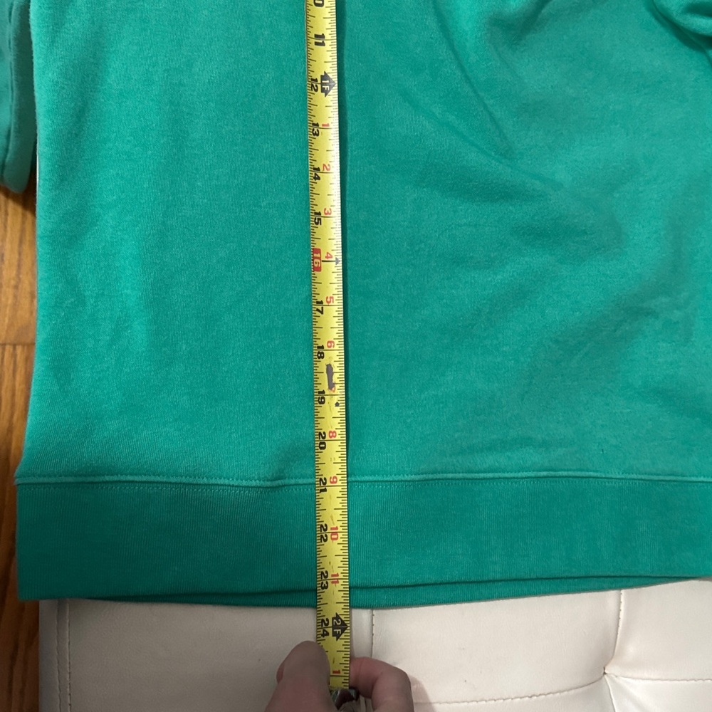 J Crew Factory Sweatshirt-S-Button Neck Side Detail-Kelly Green-60% Cotton-EUC - Picture 15 of 16